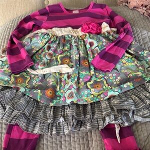 Giggle moon. Colorful Striped and Floral set. Beautiful outfit!